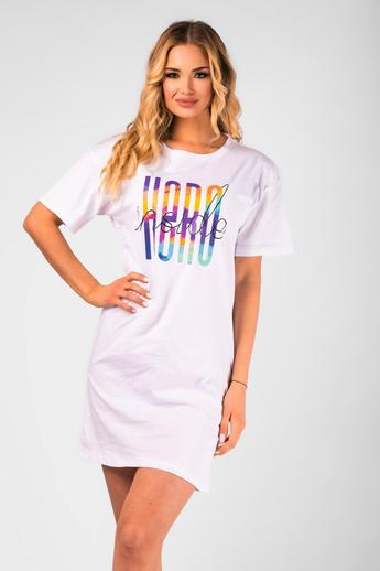 Nyomott mintás Pólóruha - White