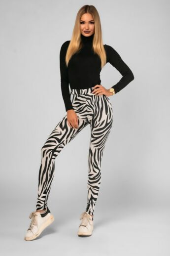 Párducmintás legging - Zebra Pattern Black