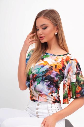 Virág mintás, fodros vállú felső - Floral Print 11