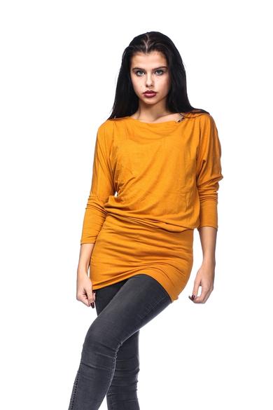 Denevérujjú mini ruha - Mustard