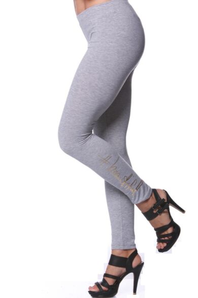 Nyomott mintás leggings - Melange Grey