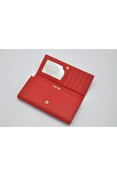 Bőrhatású pénztárca - Red